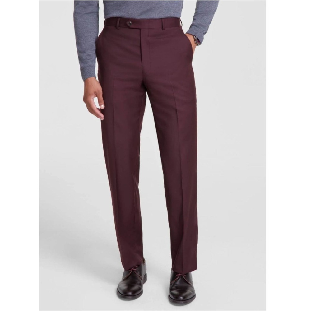 Michael Kors Dress Pants Mens 40W X 34L Burgundy Wool Blend Passport Collection